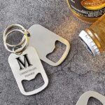 RVS Sleutelhanger Opener met Initiaal