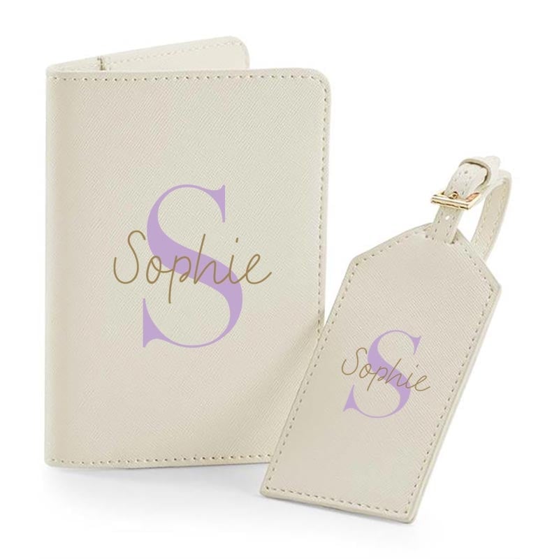 Luxe Paspoorthoes Set Mauve met Naam & Initiaal Luxe Paspoorthoes Set met Naam & Initiaal | 6 Kleuren - Afbeelding 4