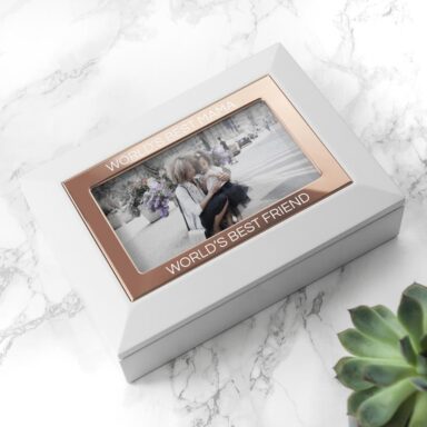 Sieradendoos Wit en Rosegoud Gepersonaliseerd