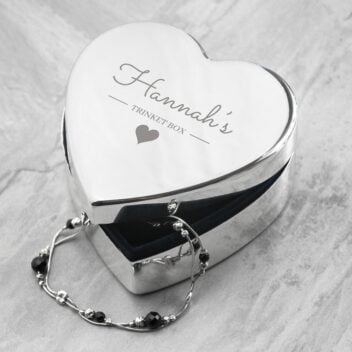 Zilver Hart Sieradendoos Gegraveerd met Naam