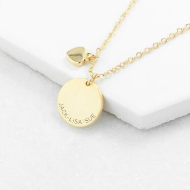 Naamketting Familie met Hartje Goud