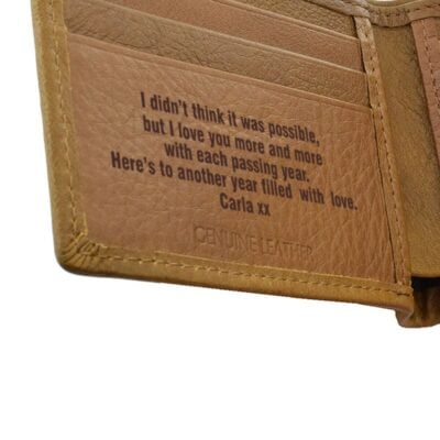 Leren Portemonnee & Sleutelhanger Set binnenkant