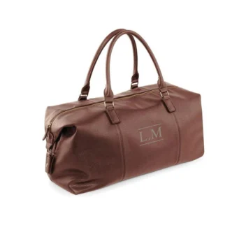 Gepersonaliseerde Timeless Initials Weekender tas van hoogwaardig vegan leer