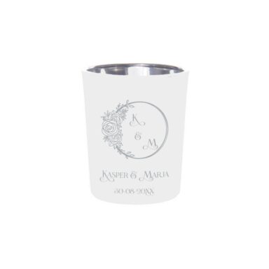 Gepersonaliseerde Waxinelichtjes Roos Design wit