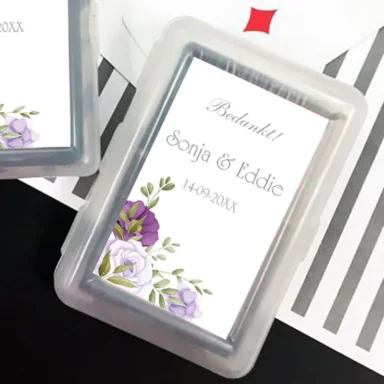Betoverende Florence speelkaarten met gepersonaliseerde sticker