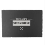 Gepersonaliseerde Leisteen Serveerplank - Steakhouse Editie