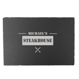 Gepersonaliseerde Leisteen Serveerplank - Steakhouse Editie