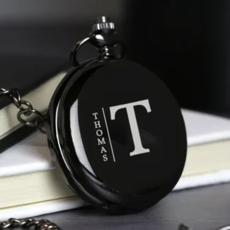 Stijlvol Zwart Zakhorloge met Gepersonaliseerde Gravure