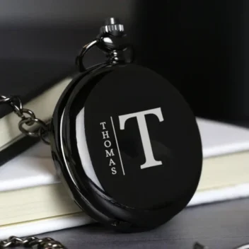 Stijlvol Zwart Zakhorloge met Gepersonaliseerde Gravure