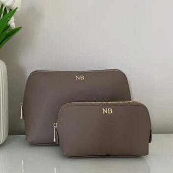 Luxe Make Up & Toilettas in Taupe