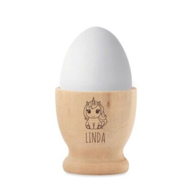 Gepersonaliseerd Houten Eierdopje - Unicorn