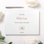 Wit gastenboek met boho design