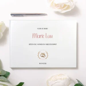 Gepersonaliseerd vrijgezellenfeest gastenboek The Bride Club boho design met naam en datum