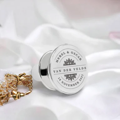 Forever Engraved - Gepersonaliseerde Verzilverde Wijnstop