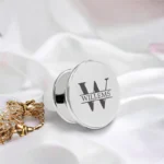 Verzilverde Wijnstop met Monogram