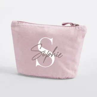 Gepersonaliseerde toilettas in vintage dusky pink