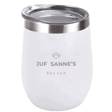 Gegraveerde Tea Cup Wit als cadeau voor juf