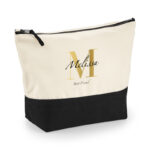 Canvas toilettas bruidsmeisje naturel zwart met MELISSA BEST FRIEND personalisatie - perfect bruiloft cadeau getuige