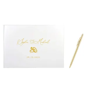 Gouden Pen voor Gastenboek | Zwart Inkt Metaal Bruiloft Accessoire