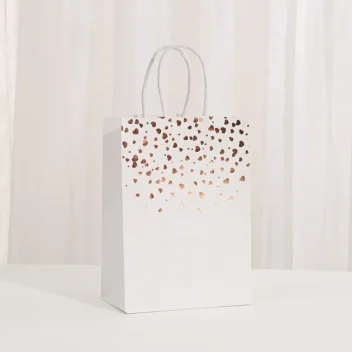 Luxe Papieren Cadeautassen met Rose Gouden Hartjes voor Cadeaus