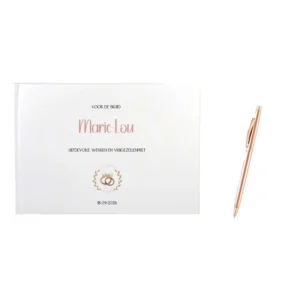 Roségouden Pen voor Gastenboek | Zwart Inkt Metaal Bruiloft Cadeau
