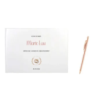 Roségouden Pen voor Gastenboek | Zwart Inkt Metaal Bruiloft Cadeau