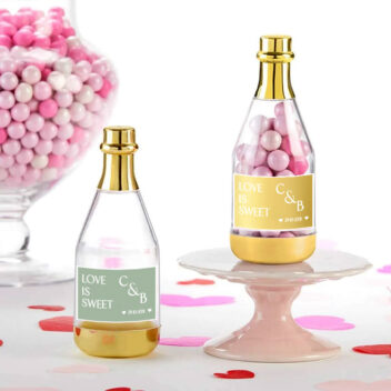 Snoepflesje Bedankje Love is Sweet Gepersonaliseerd met Initialen en Datum voor Bruiloft