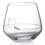 Theelichthouder Swarovski met 3 kristallen en hand cut hart design zonder gravure inclusief geschenkdoos