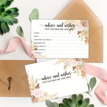 Bruiloft Advieskaarten Boho Blush Collectie - Set van 50 als Gastenboek Alternatief