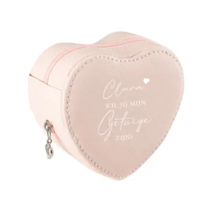 Gepersonaliseerd Sieradendoosje Bruiloft Pink om Getuige te Vragen