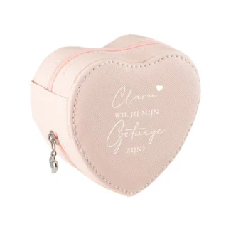 Gepersonaliseerd Sieradendoosje Bruiloft Pink om Getuige te Vragen