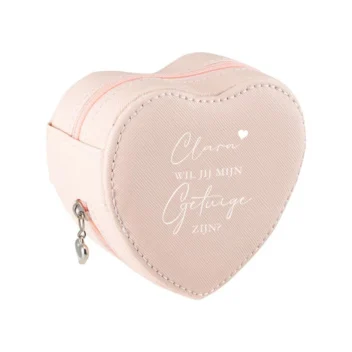 Gepersonaliseerd Sieradendoosje Bruiloft Pink om Getuige te Vragen
