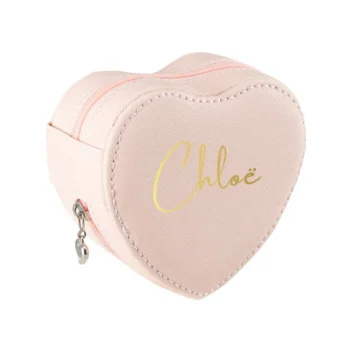 Gepersonaliseerd Sieradendoosje Pink met Naam en Uniek Design in Goud