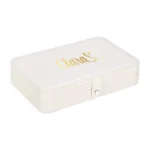 Luxe Korean Style Reis Juwelendoos Beige met Lovely Heart Design in Goud