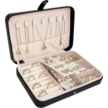 Luxe Korean Style Reis Juwelendoos met Grote Capaciteit en Compartimenten