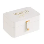 Luxe Korean Style Sieradenbox Wit met Golden Signature Duo Design in Goud