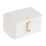 luxe Korean Style Sieradenbox Wit Geprint met Initialen in Goud