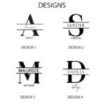 Royal Split Monogram Gepersonaliseerde Heupfles met 4 Layouts voor Initiaal en Titel
