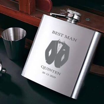 RVS Zakfles of Heupfles voor Bruiloften - Gepersonaliseerd Cadeau