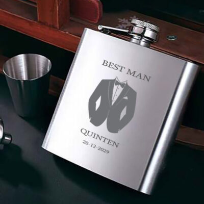 RVS Zakfles of Heupfles voor Bruiloften - Gepersonaliseerd Cadeau