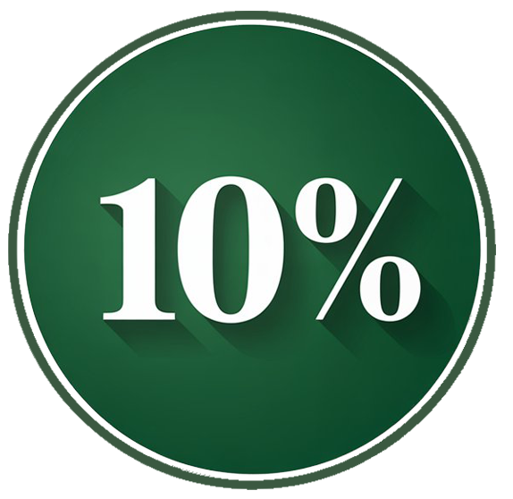 Tot 10% Korting + Gratis Verzending | Gifts & Weddings" 4 10% korting icoon