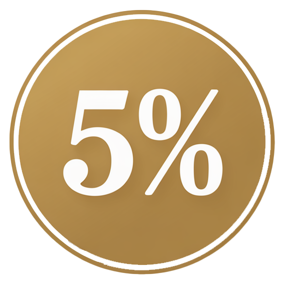 Tot 10% Korting + Gratis Verzending | Gifts & Weddings" 3 5% korting icoon