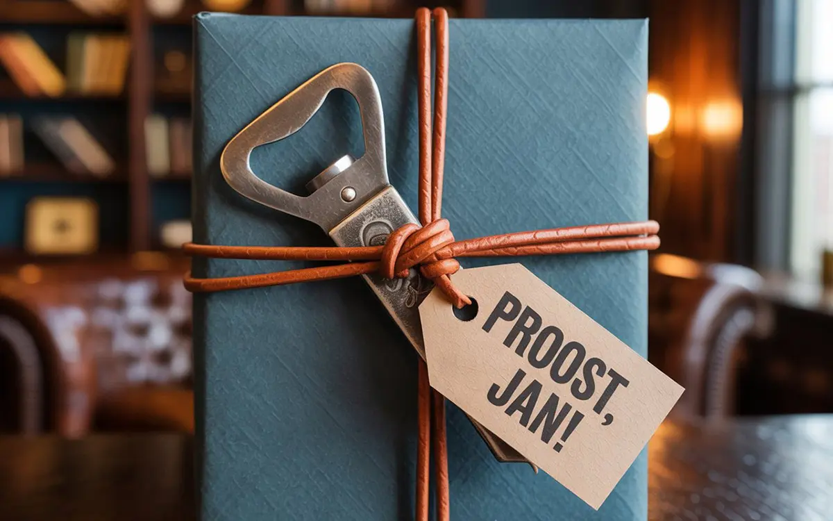 cadeau verpakking met flessenopener