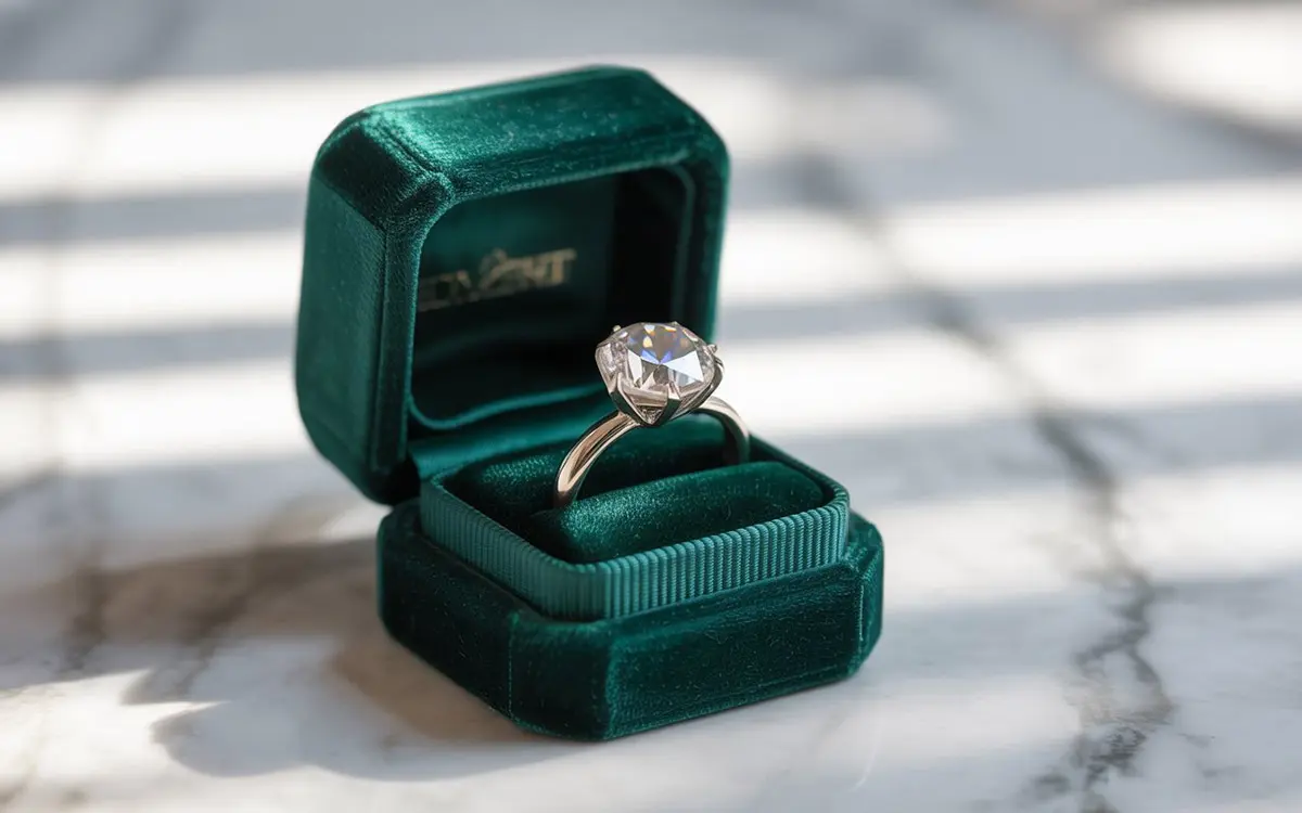 luxe fluwelen ringdoosje groen