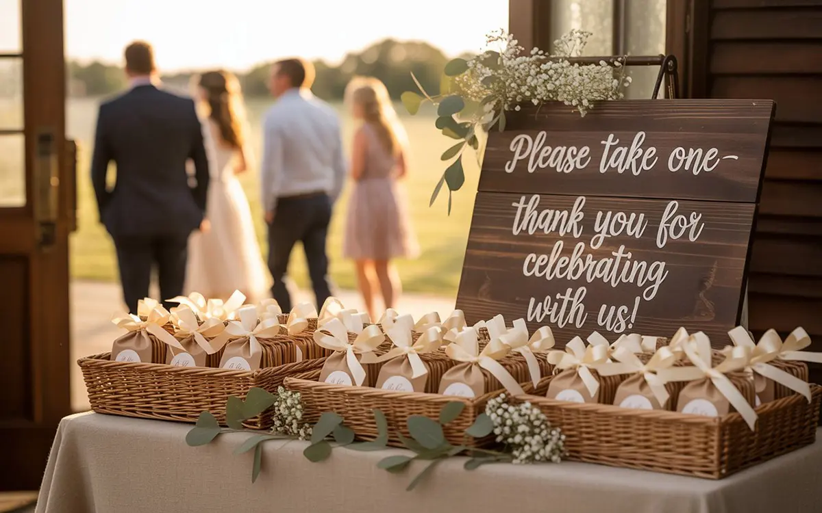 presentatie trouwbedankjes uitgang grab and go tafel