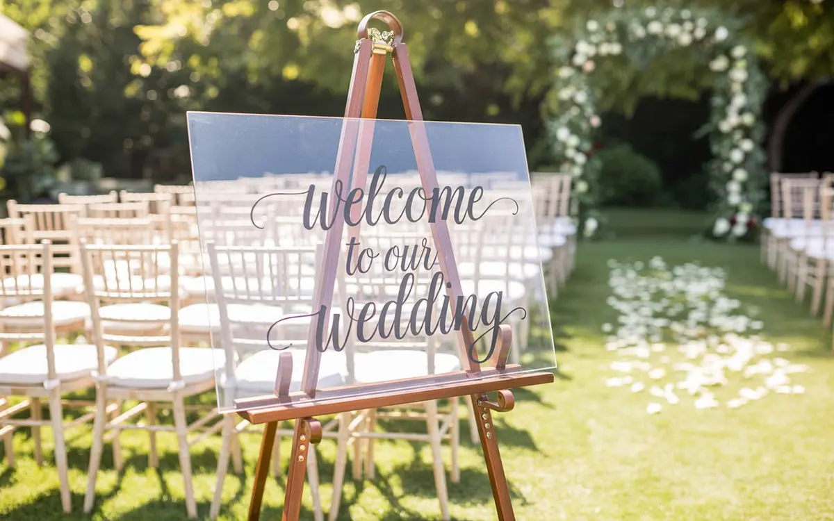 welkomstbord ceremonie ingang