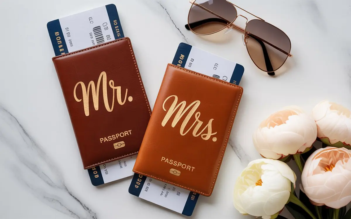 Gepersonaliseerde paspoorthoesjes Mr en Mrs