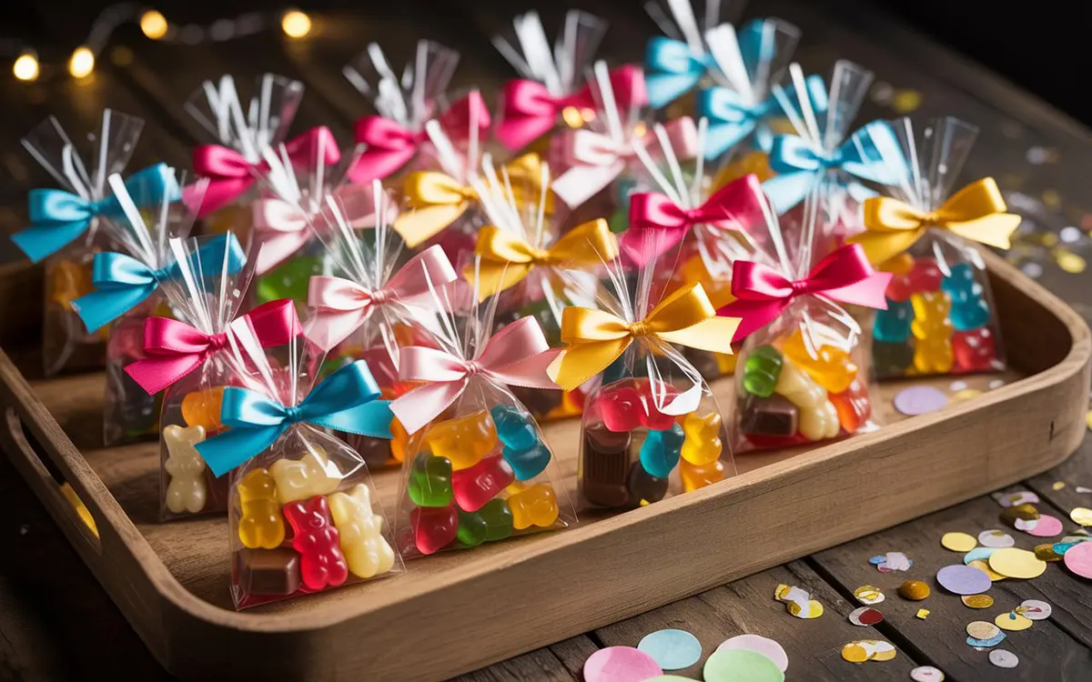 Gevulde snoepzakjes klaar voor uitdeling