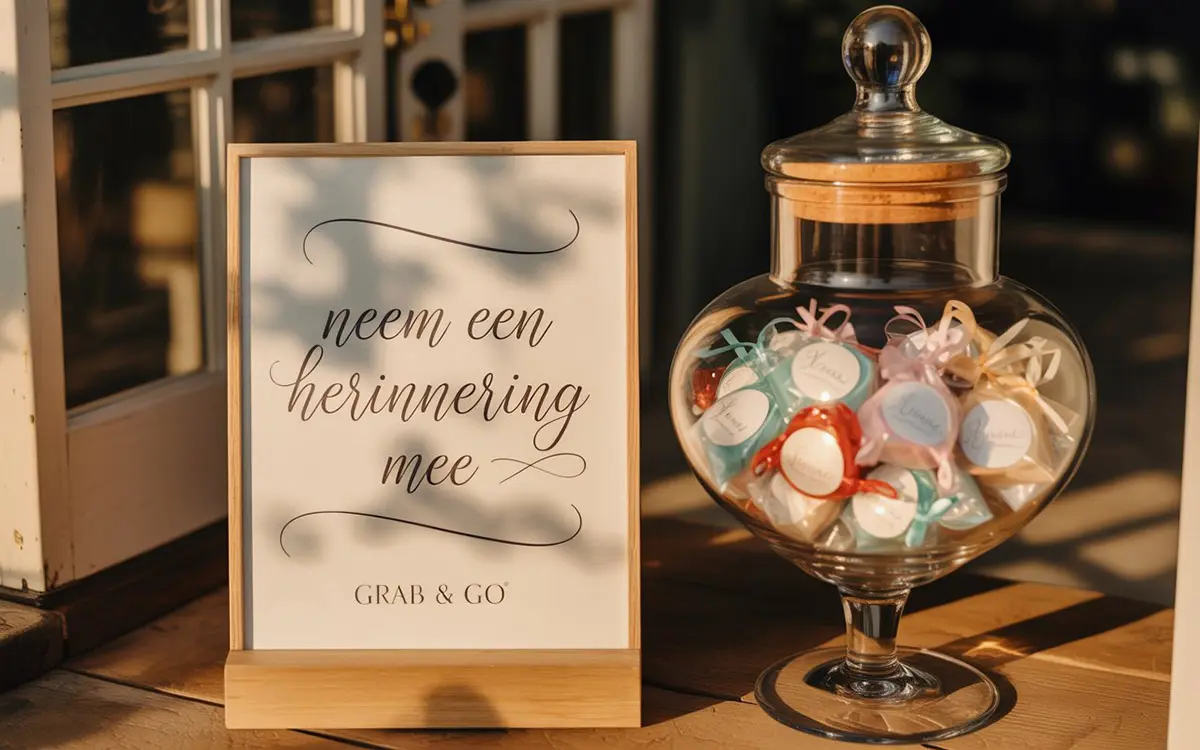 Grab Go bedankjestafel bij de uitgang