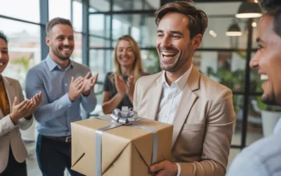 Collega ontvangt gepersonaliseerd cadeau 25 jaar in dienst jubileum